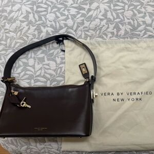 Vera By Verafied Classic Chocolate Brown Shoulder Bag